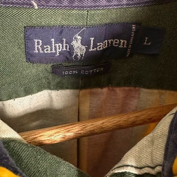 Polo Ralph Lauren Long Sleeve Color Block Shirt. Size Large. - Picture 3 of 4